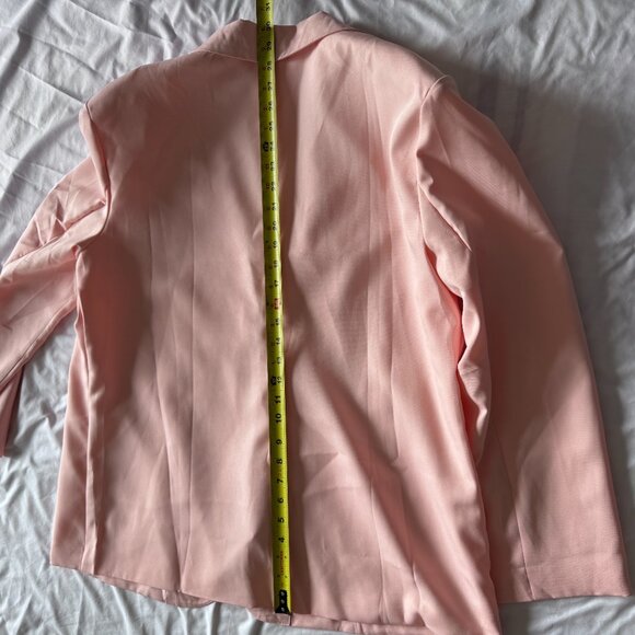 Light Pink Blazer Size XL - "Boyfriend" Cut Front Patch Pockets New without Tags - Picture 3 of 7
